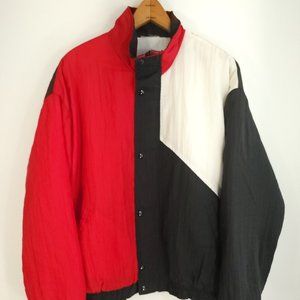 Unbranded Jacket Men's XL/2XL? Black Red White Snap Zip Front